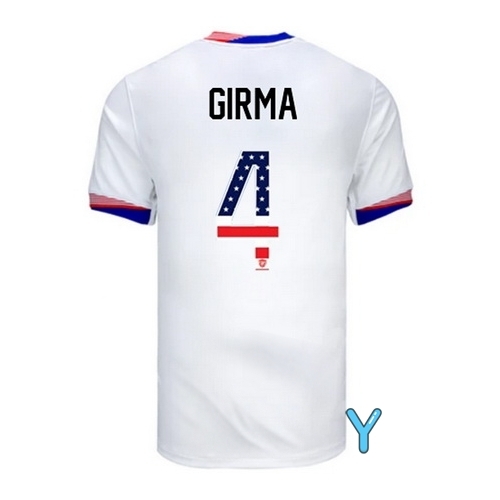 Naomi Girma 2024 USA White Youth Independence Day Jersey