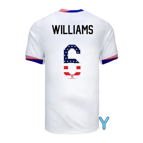 Lynn Williams 2024 USA White Youth Independence Day Jersey