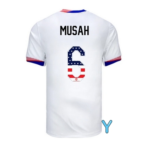 Yunus Musah 2024 USA White Youth Independence Day Jersey