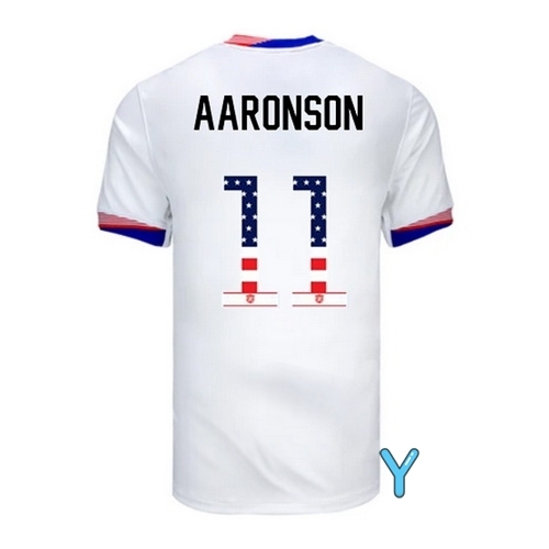 Brenden Aaronson 2024 USA White Youth Independence Day Jersey