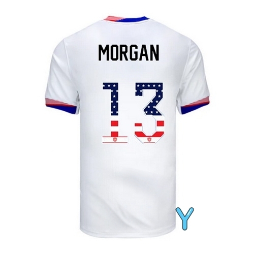 Alex Morgan 2024 USA White Youth Independence Day Jersey