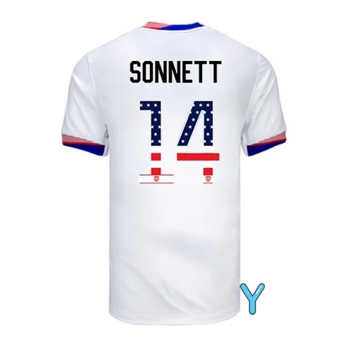 Emily Sonnett 2024 USA White Youth Independence Day Jersey