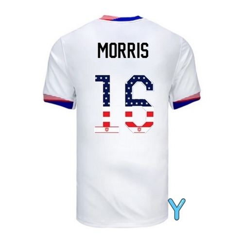 Jordan Morris 2024 USA White Youth Independence Day Jersey