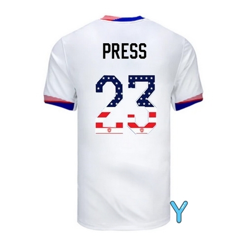 Christen Press 2024 USA White Youth Independence Day Jersey