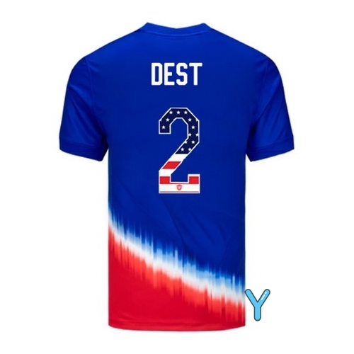 Sergino Dest 2024 USA Blue/Red Youth Independence Day Jersey