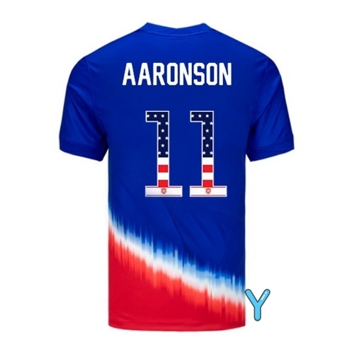 Brenden Aaronson 2024 USA Blue/Red Youth Independence Day Jersey