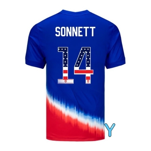 Emily Sonnett 2024 USA Blue/Red Youth Independence Day Jersey