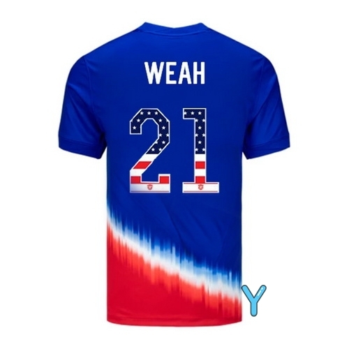 Tim Weah 2024 USA Blue/Red Youth Independence Day Jersey